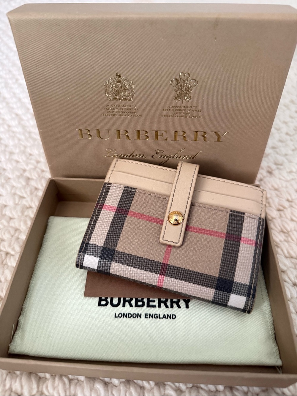 BURBERRY• Beige & Nova Check Small Wallet
